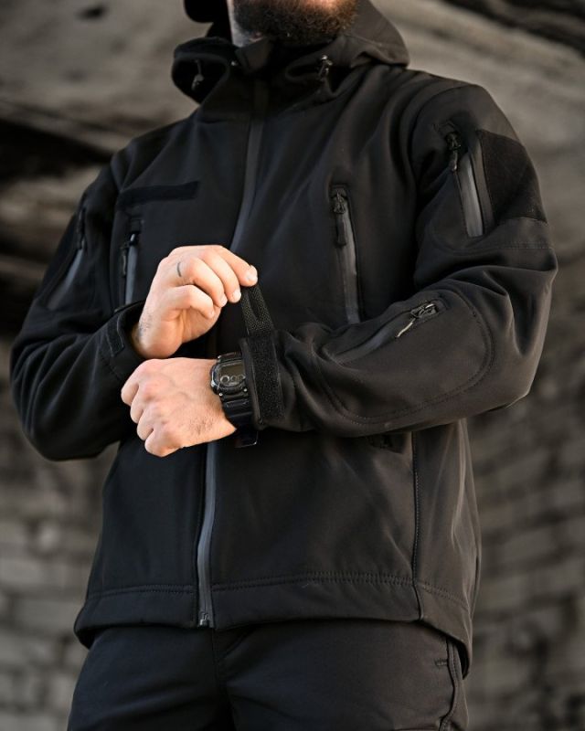 Тактический костюм софтшел BANDIT черный  ВТ7955
