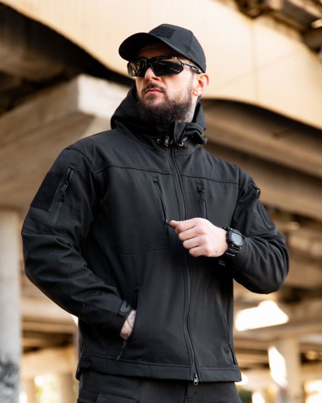 Міська тактична куртка MAXIMUS софтшел black ПП7980