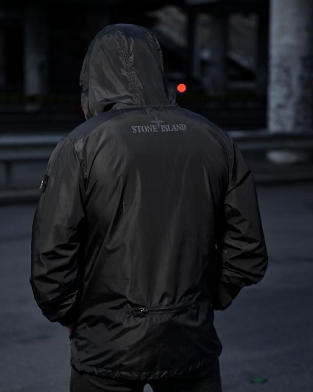 Ветровка карман  Stone Island black 4 ПП7999