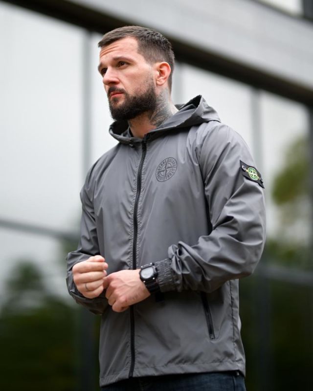 Ветровка карман Stone island grey 4 ПП8001