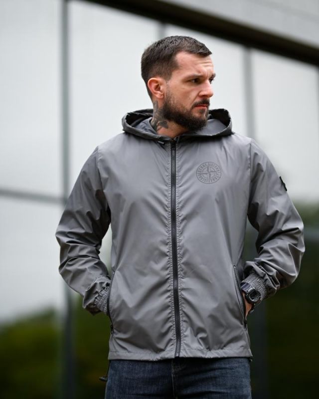 Ветровка карман Stone island grey 4 ПП8001