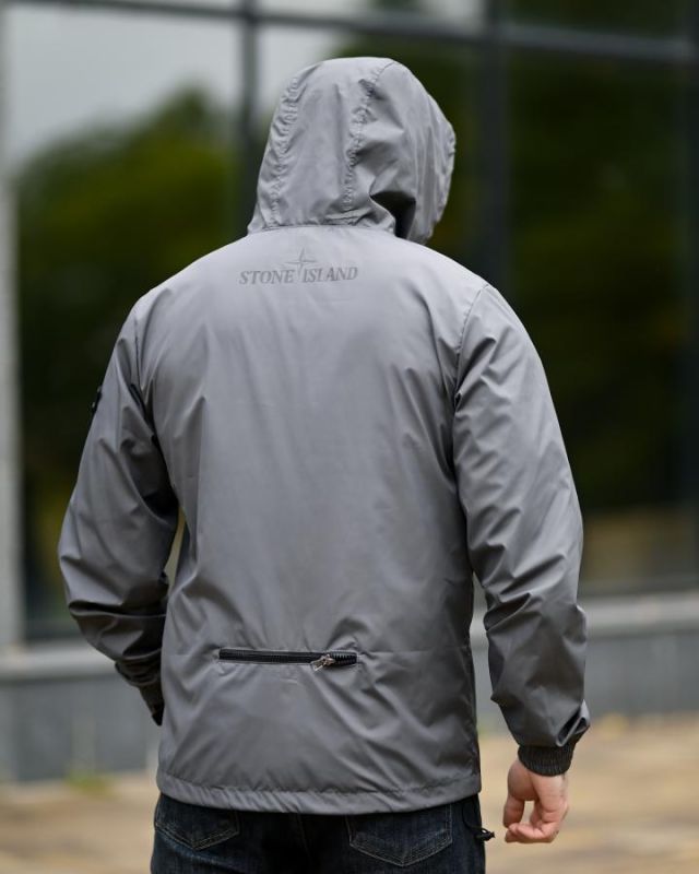 Ветровка карман Stone island grey 4 ПП8001