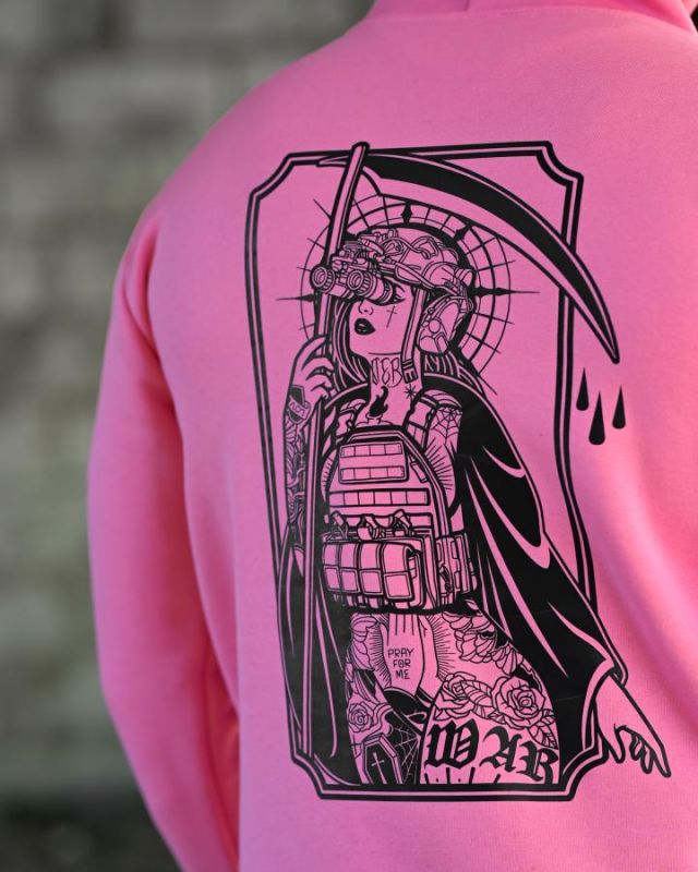 Милитари худи на флисе GENESIS WAR pink ВТ6847