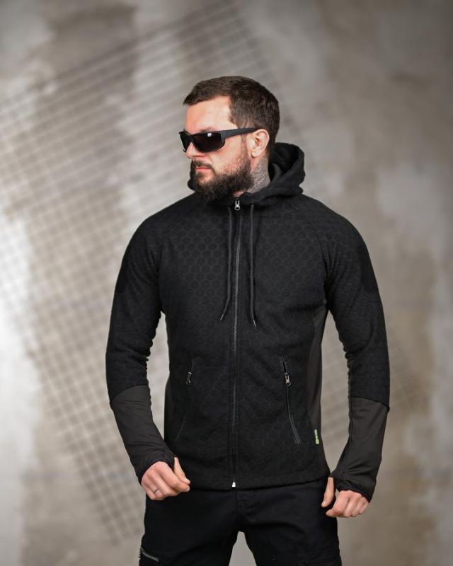 Тактическая флисовая кофта Polar Tactical черная ВТ6898