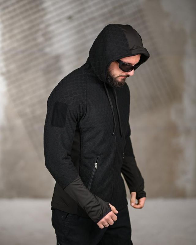 Тактическая флисовая кофта Polar Tactical черная ВТ6898