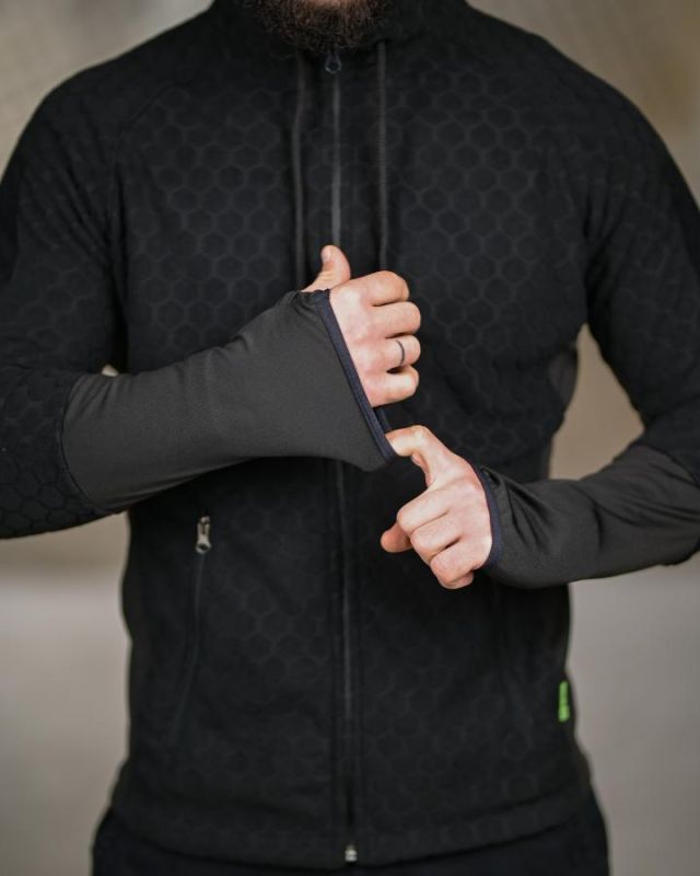 Тактическая флисовая кофта Polar Tactical черная ВТ6898