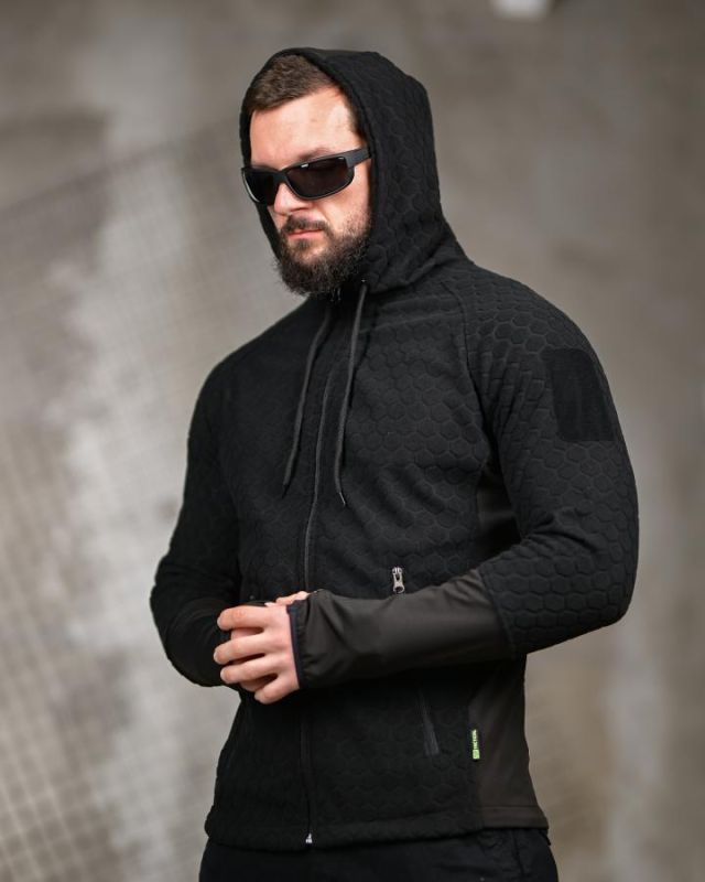 Тактическая флисовая кофта Polar Tactical черная ВТ6898