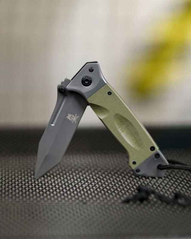 Нож складной инерционный Browning Tanto флиппер, масло G10+сталь, стеклобой, шнур ТР6764