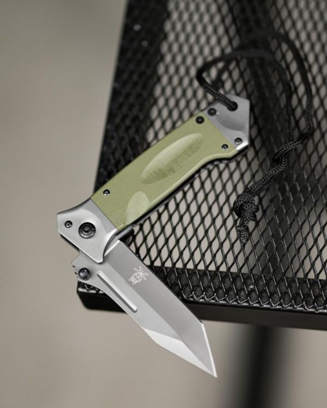 Нож складной инерционный Browning Tanto флиппер, масло G10+сталь, стеклобой, шнур ТР6764