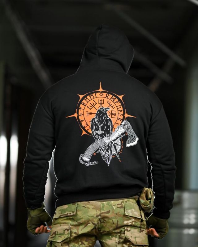 Милитари худи CROP Odin ТР6780