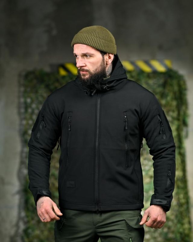Демісезонна тактична куртка Soft Shell Silver Knight Windstoper black   ОР1232