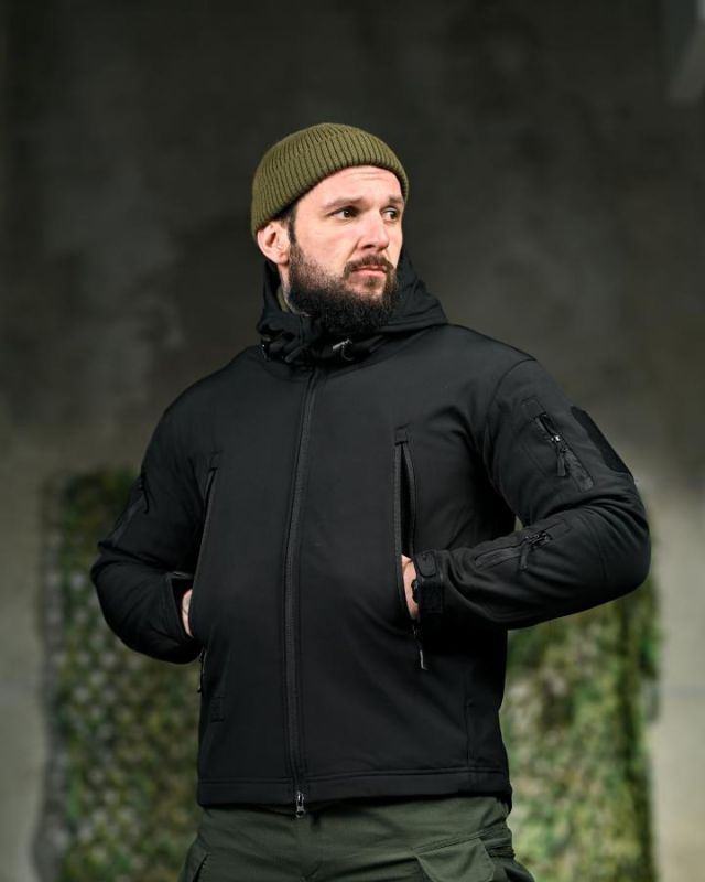 Демісезонна тактична куртка Soft Shell Silver Knight Windstoper black   ОР1232