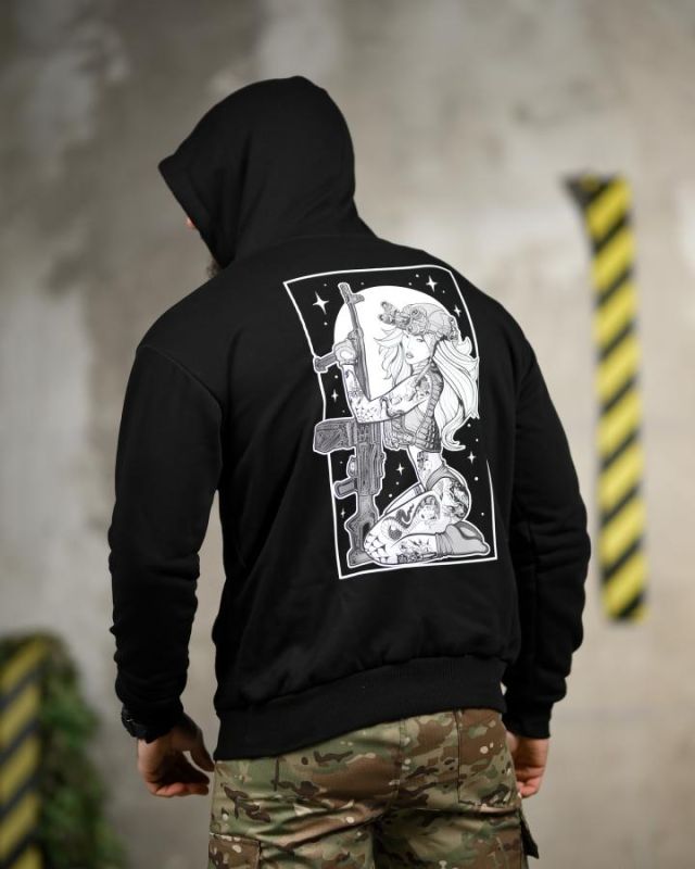 Милитари худи CROP black   ТР6750