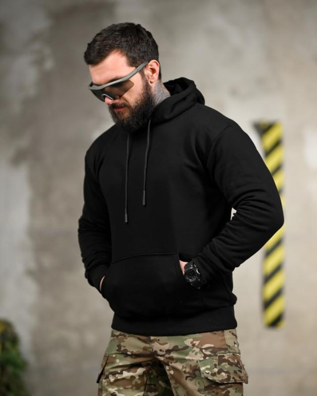 Милитари худи CROP black  ТР6748