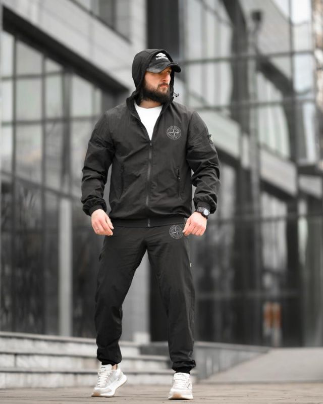 Чоловічий спортивний костюм ST injastis total black ТР6719