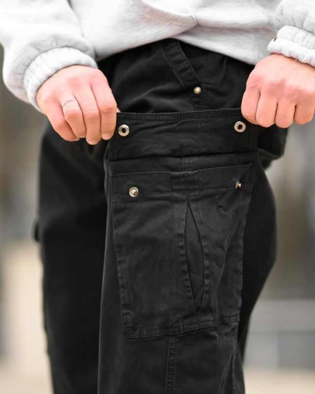 Карго штаны Oversize (Black)  черные ВТ5300