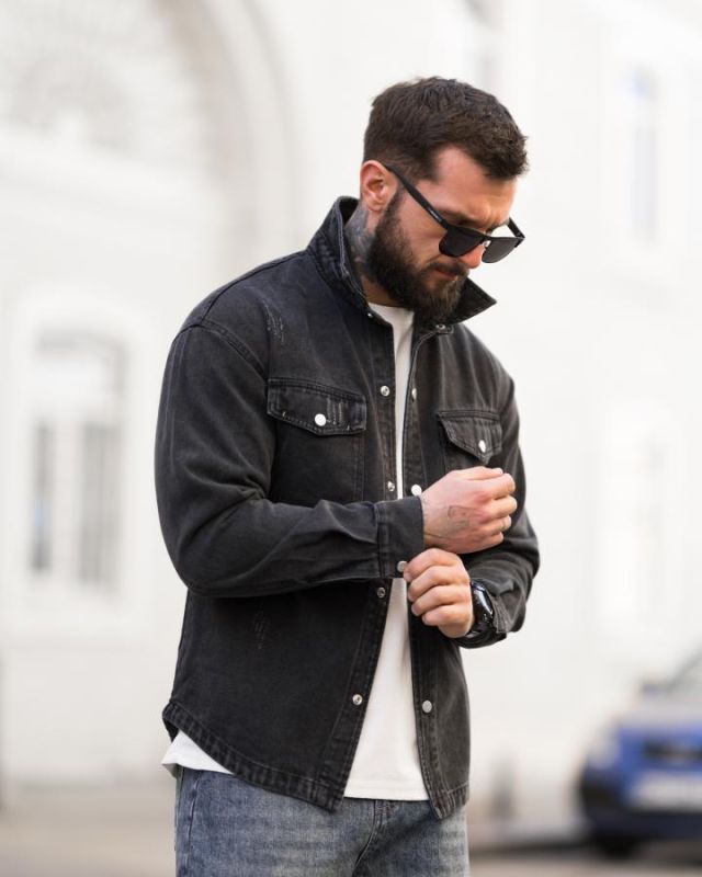 Рубашка джинсовая light black