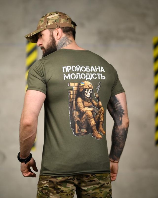 Тактическая футболка SELION Молодість олива   ТР6845