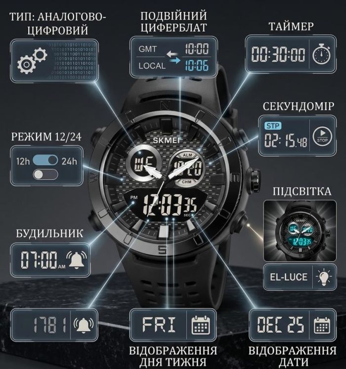 Часы наручные мужские Skmei  black ТР6860
