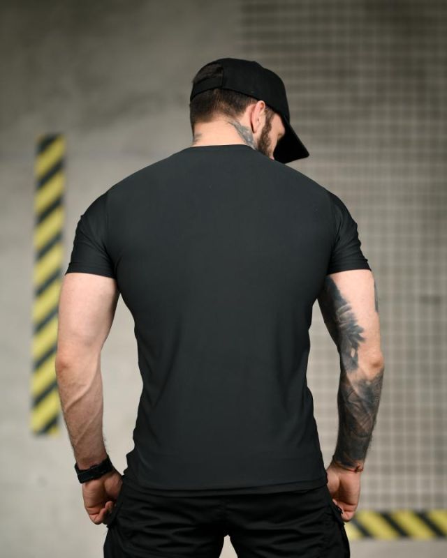 Тактична футболка (Compression Fit) чорна ТР6915