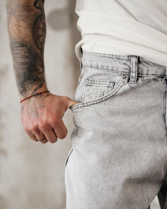 Джинси баггі stussy світлі ТР6857
