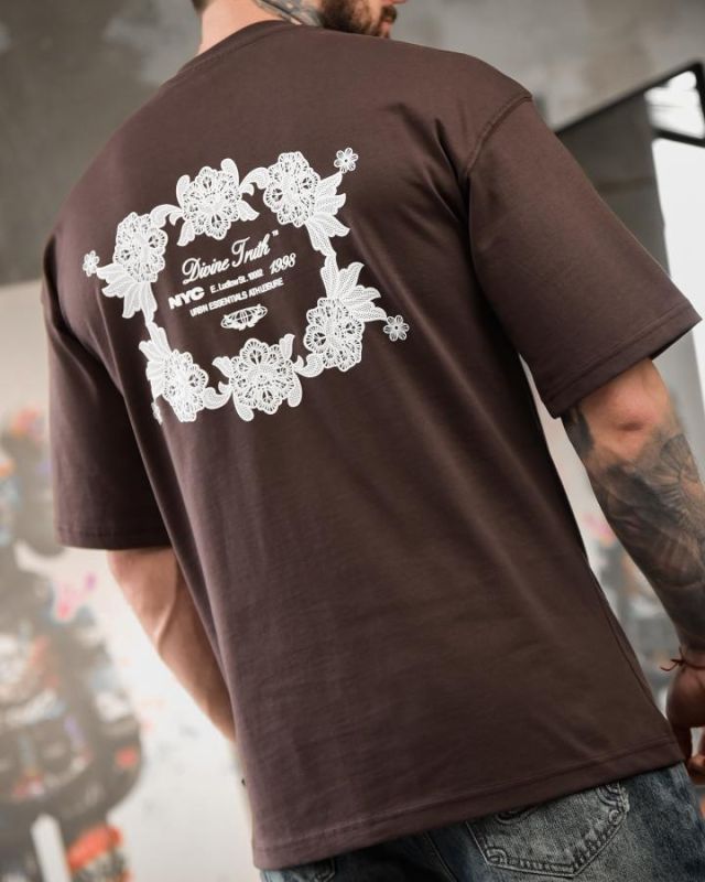 Футболка oversize  NYC bordo ТР6871