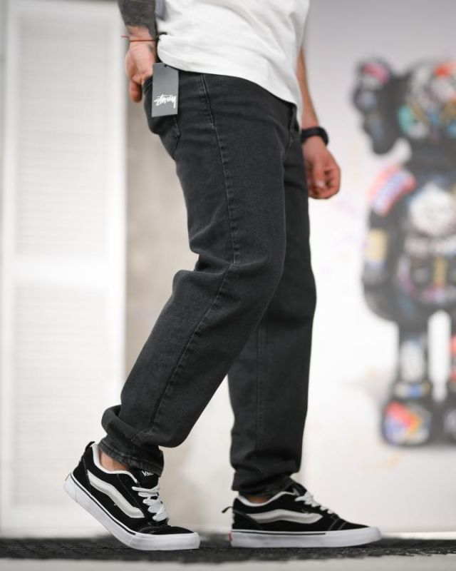 Джинсы stussy ballon потертый черный ТР6861