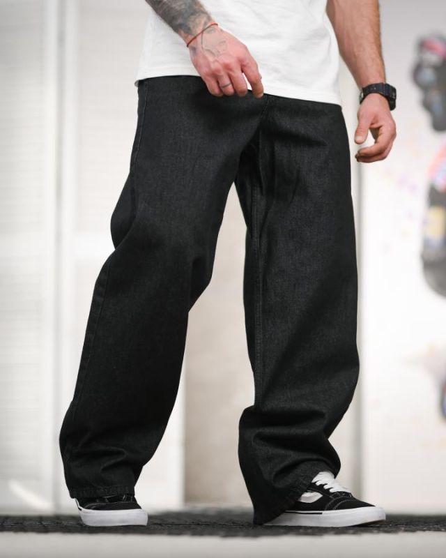 Джинси баггі stussy terecs чорні ТР6856