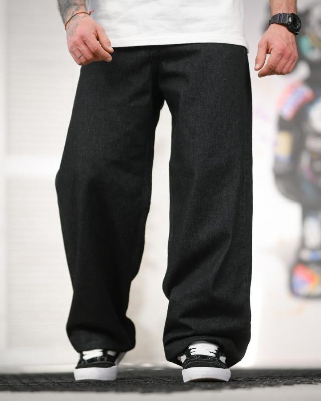 Джинси баггі stussy terecs чорні ТР6856
