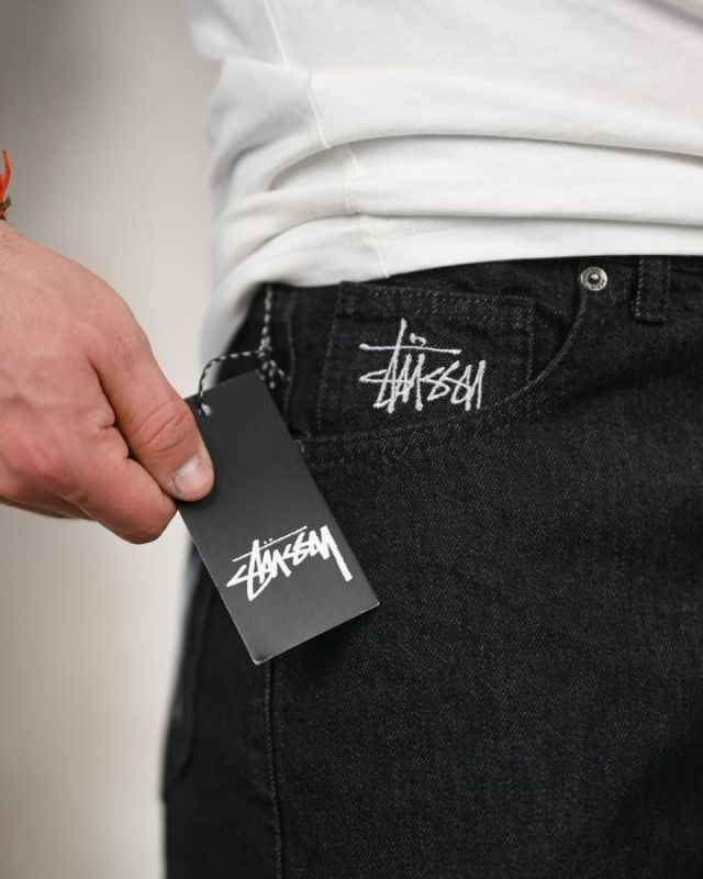 Джинси баггі stussy terecs чорні ТР6856