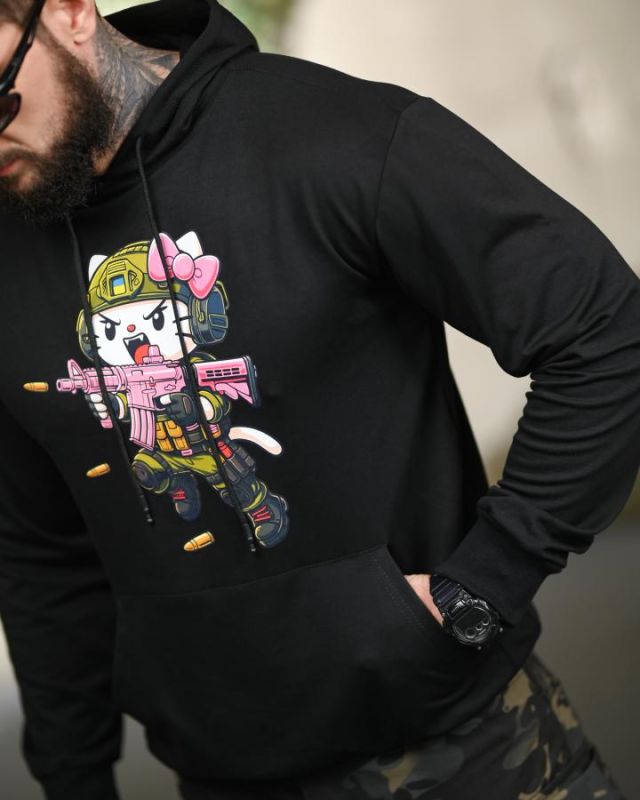 Милитари худи TRENASH  Warrior black ТР6096