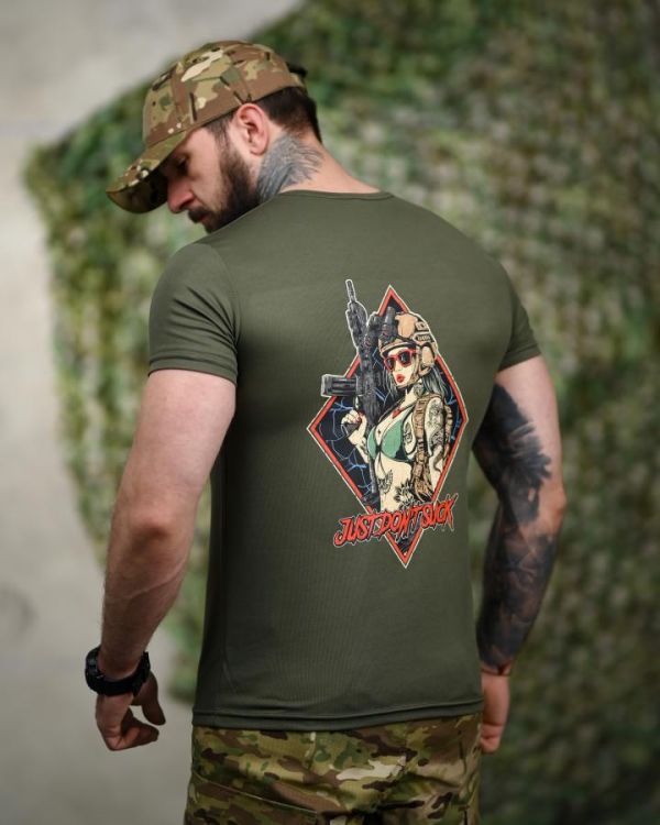 Тактическая футболка SELION Just don’t oliva ТР6218