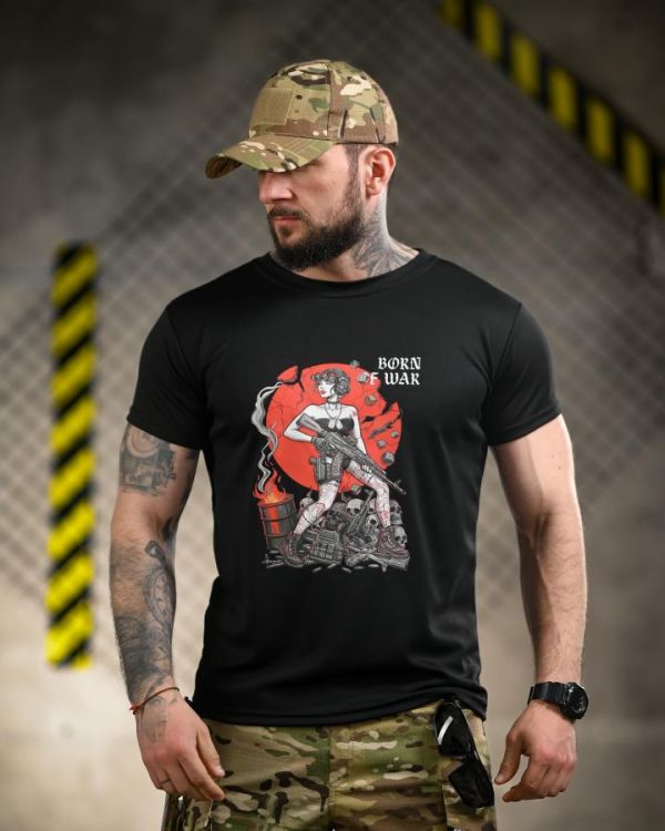 Тактическая футболка Born of war black ВТ4722