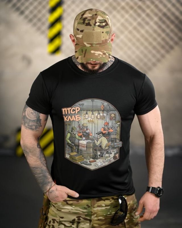 Тактическая футболка BORN OF WAR ПТСР клаб black ВТ4726