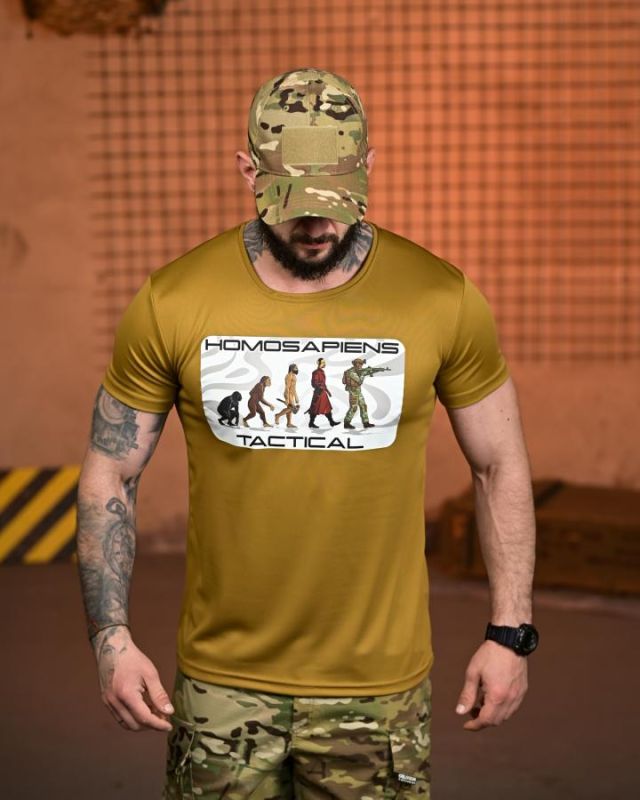 Тактическая футболка SELION Tactical coyot РН2538