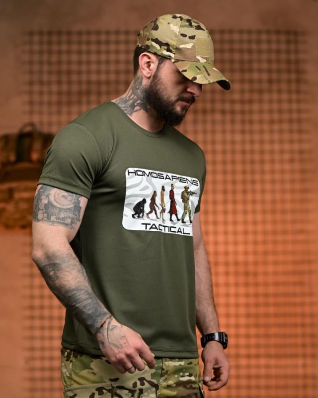 Тактическая футболка SELION Tactical oliva РН2537