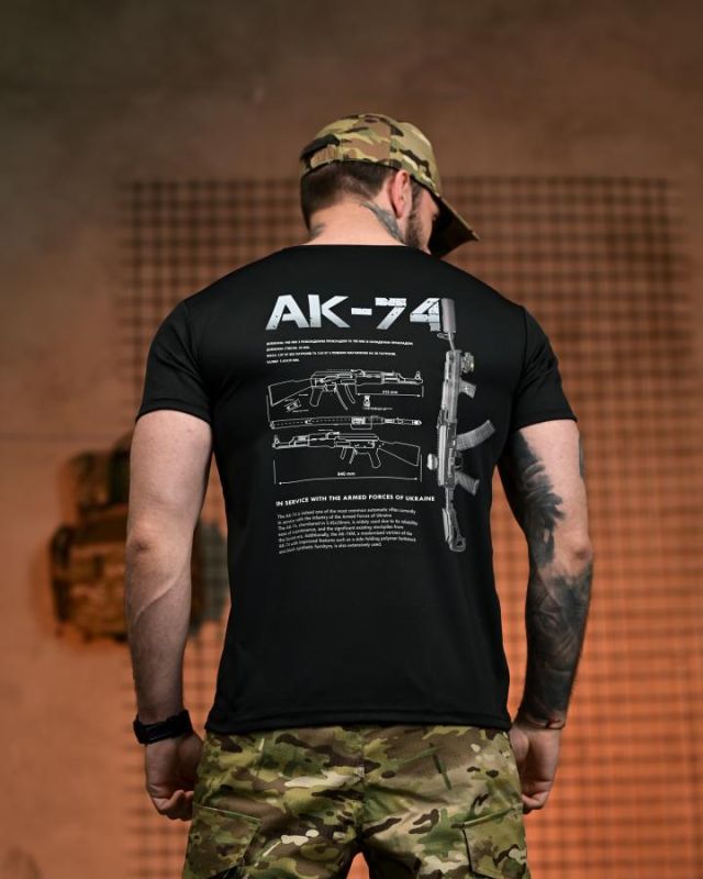 Тактическая футболка SELION  АК-74 black РН2540