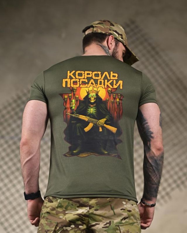 Тактична футболка SELION Король посадки oliva ПП7844