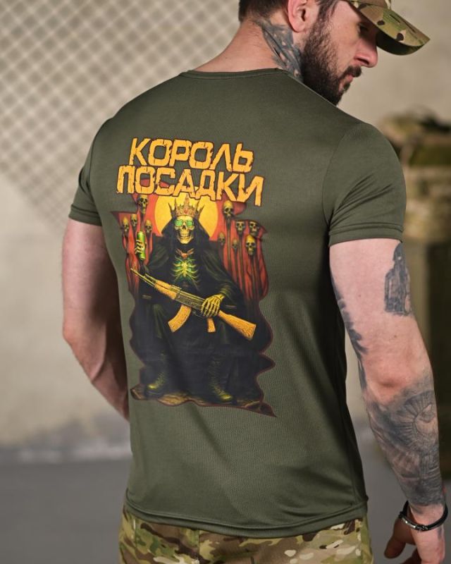 Тактична футболка SELION Король посадки oliva ПП7844