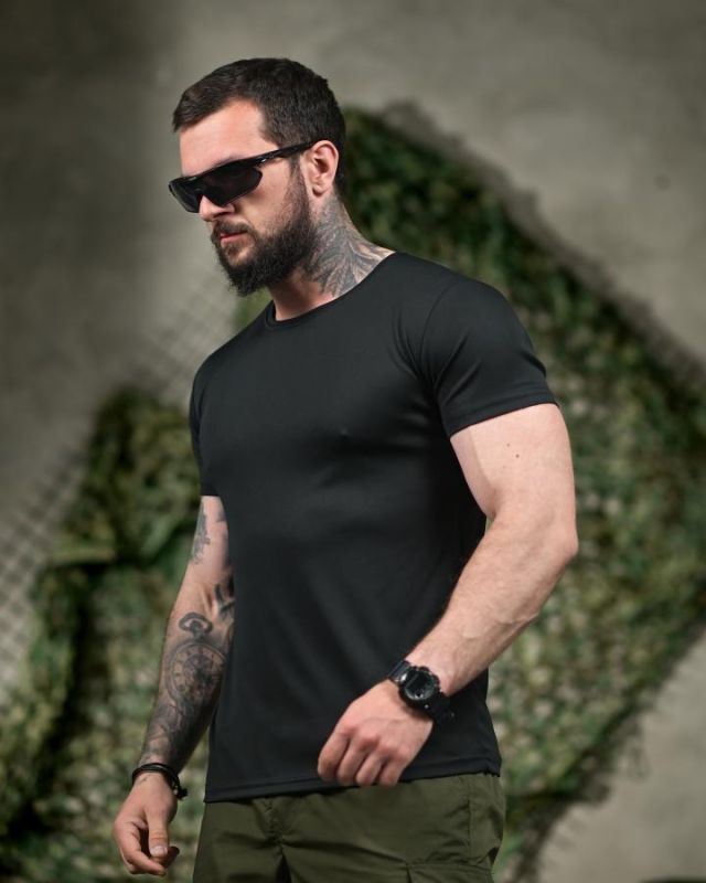 Тактическая футболка SELION Veteran black ТР6929