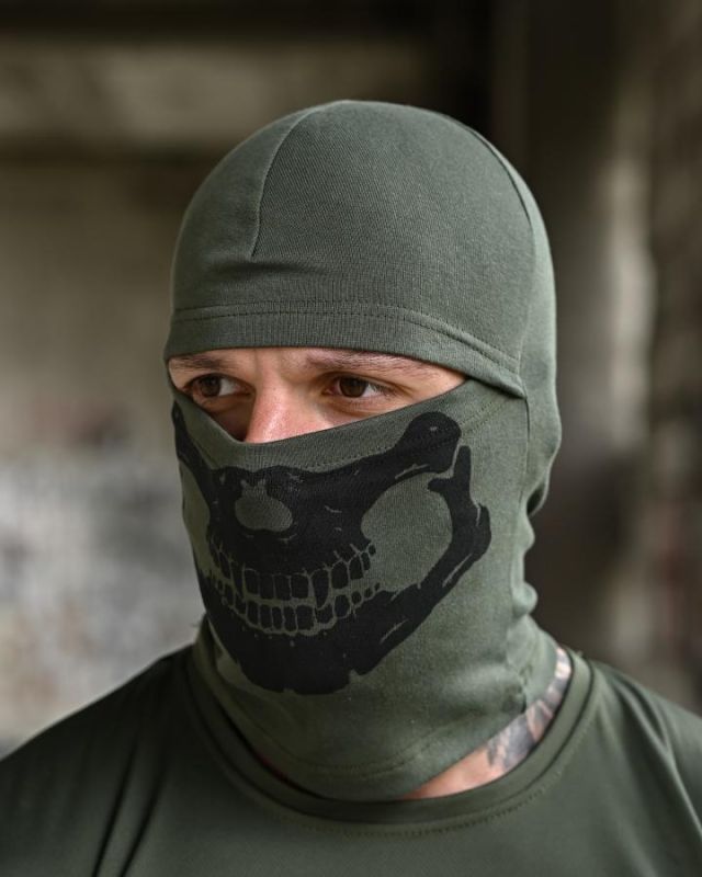 Балаклава Skull  олива ТР6936