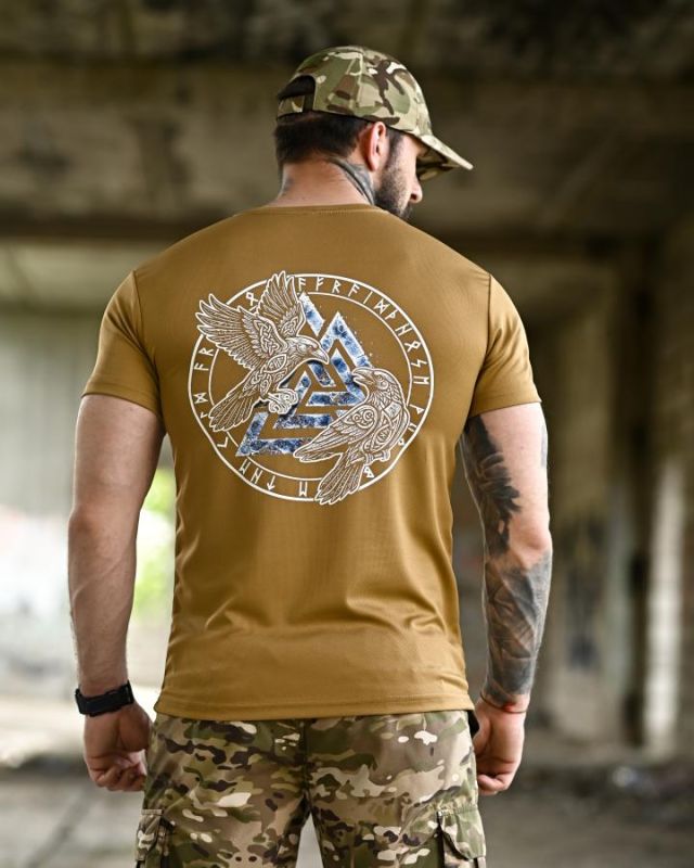 Тактическая футболка SELION руны coyot ТР6949