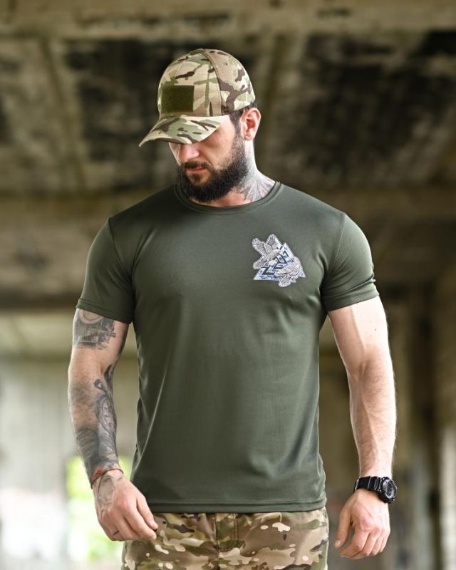 Tactical t-shirt SELION runes oliva TR6948