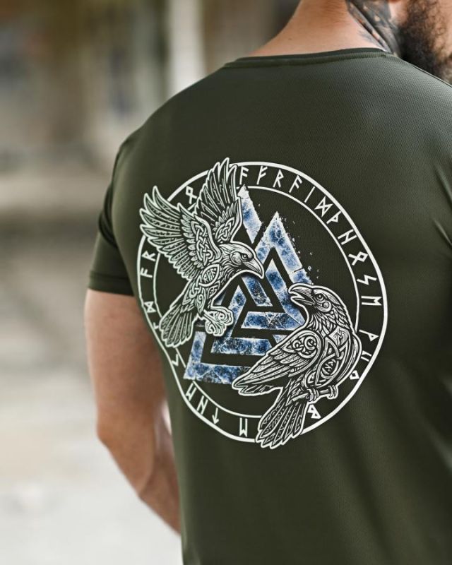 Tactical t-shirt SELION runes oliva TR6948