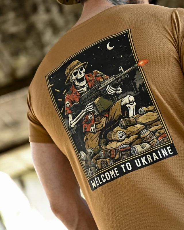 Футболка BORN OF WAR welcome to Ukraine кайот  ВТ4638
