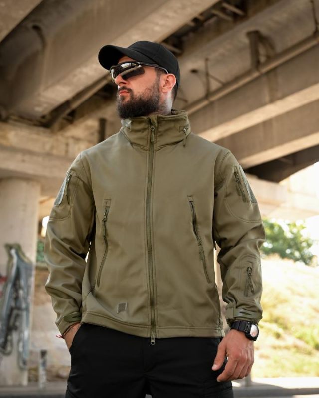 Тактична куртка Softshell ELEMENT олива РА4969