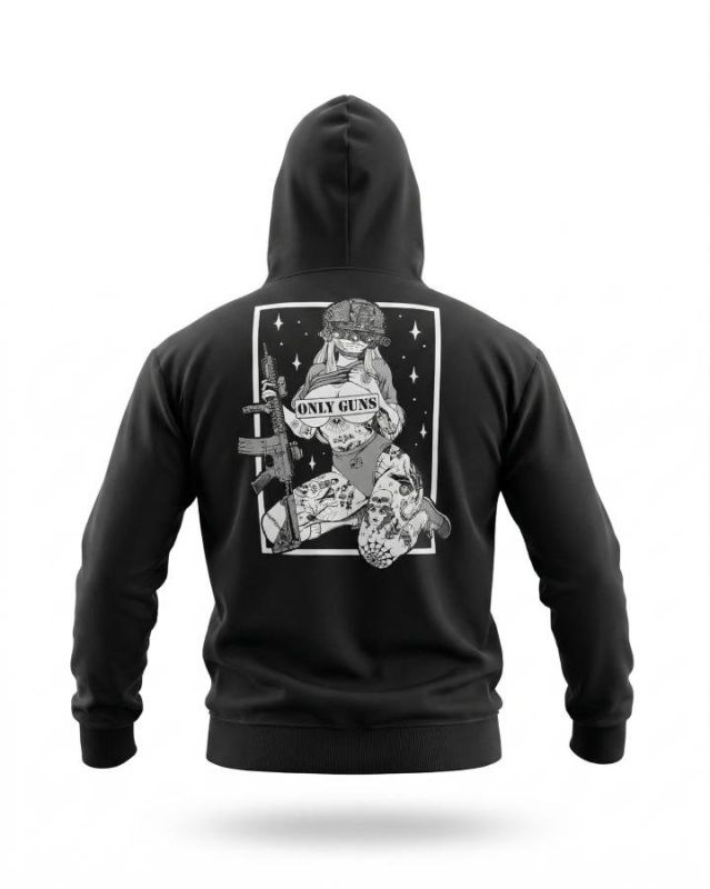 Милитари худи TRENASH   Only guns black ТР6097