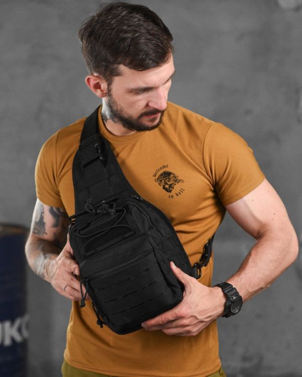 Нагрудная сумка Silver Knight black РА4979