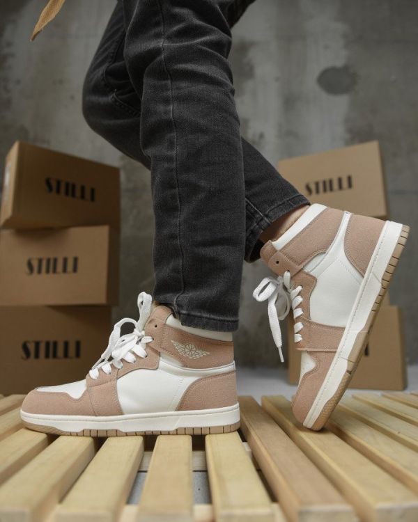 Женские кроссовки Air Force white/camel MN 10-22R ВТ0573