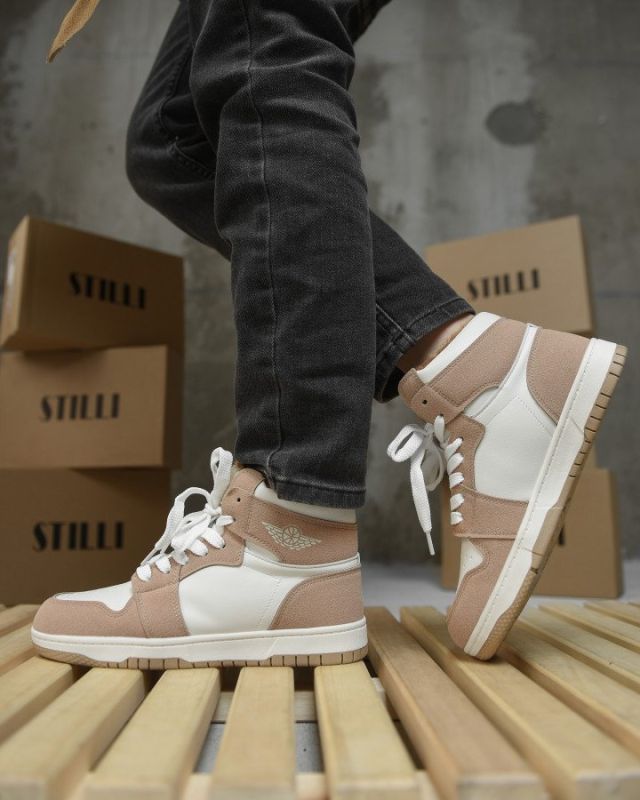 Женские кроссовки Air Force white/camel MN 10-22R ВТ0573